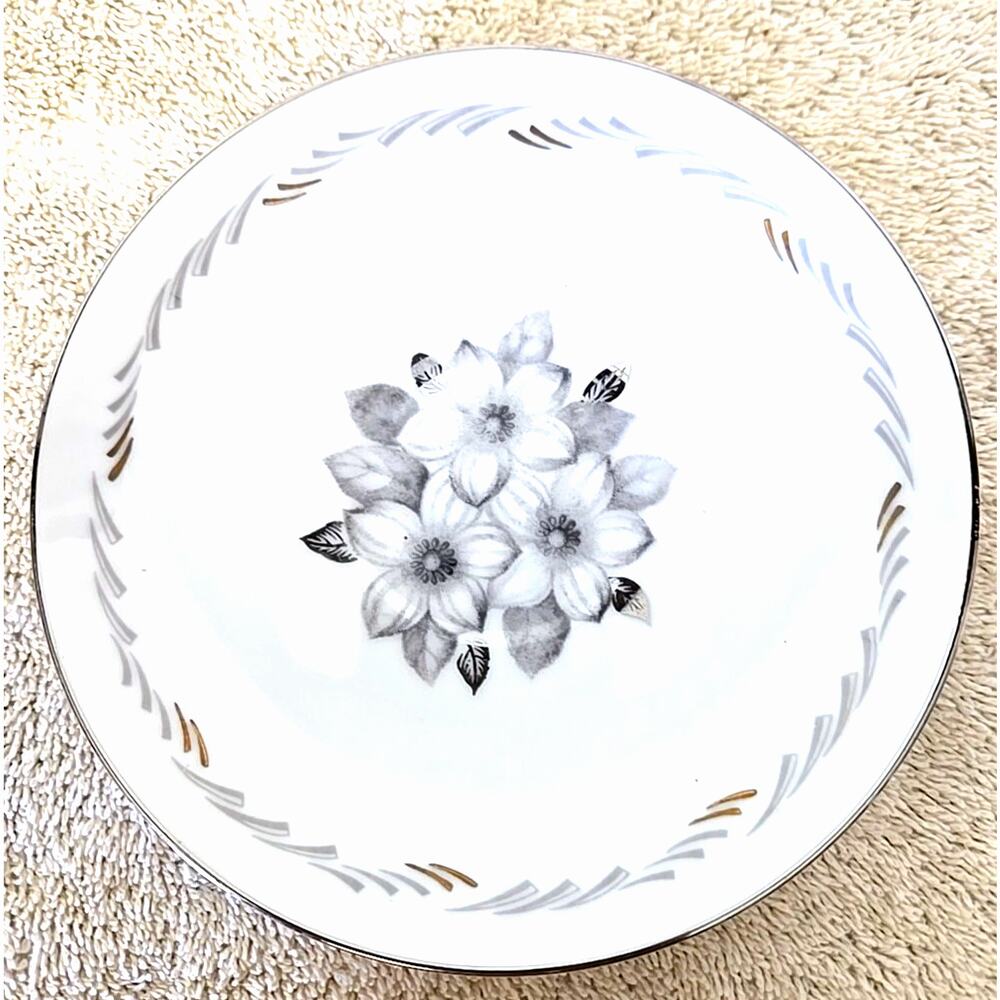 Narumi Bone China Dessert Plate White Flower Silver Trim Replacement Pieces